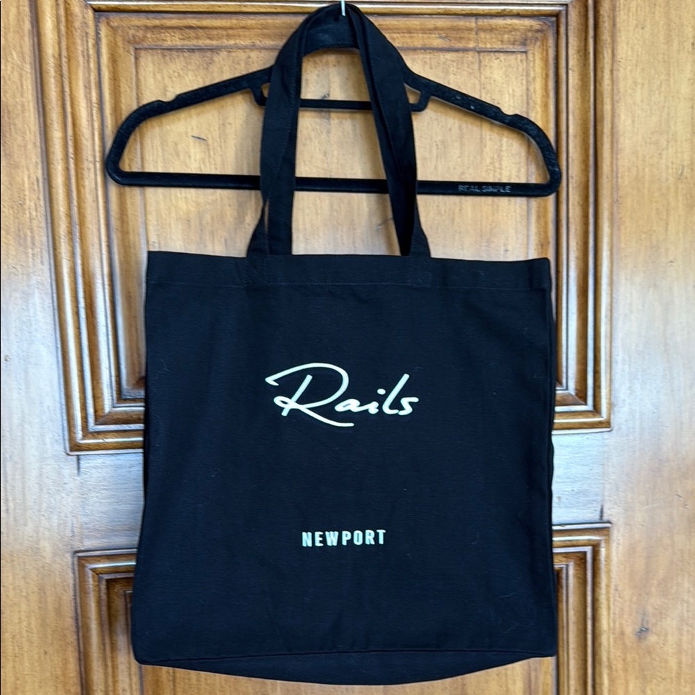 Rails Black Canvas Tote Bag 14”X 14”